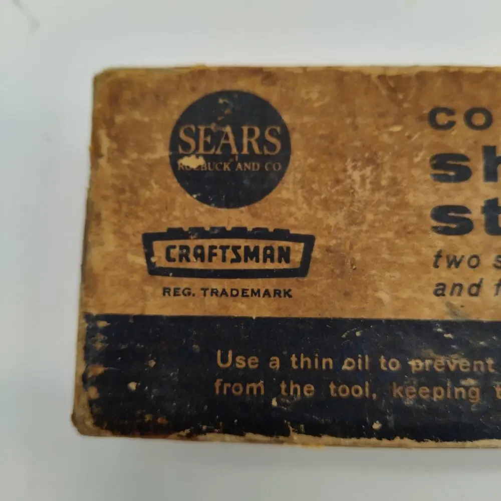 Vintage 1970s Sears Craftsman Combination Sharpening Stone No. 9 (64402) W/Box